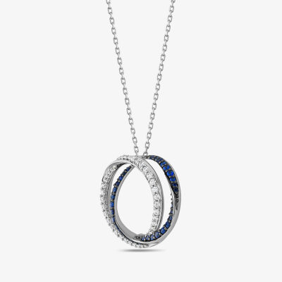 Womens 1/3 CT. T.W. Natural White Diamond 10K White Gold Circle Pendant Necklace