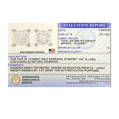 Premier Collection 1/2 CT. T.W. Natural Diamond Princess-Cut Stud Earrings