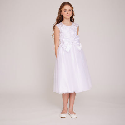 Bonnie Jean Communion Little & Big Girls Short Sleeve Cap Flower Girl Fit + Flare Dress