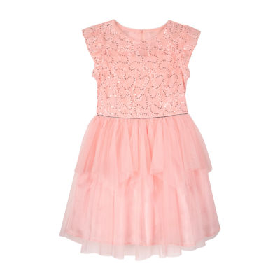 Lilt Big Girls Short Sleeve Ruffled Tutu Dress