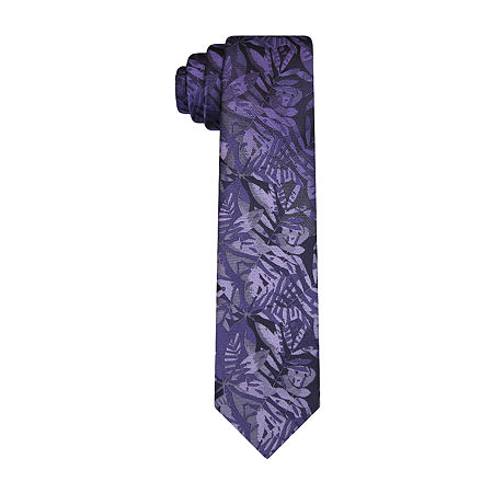 Van Heusen Traveler Purple Floral Tie, One Size, Purple