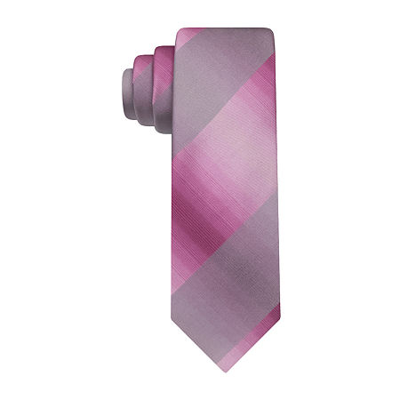 Van Heusen Traveler Pink Stripe Grid Tie, One Size, Pink