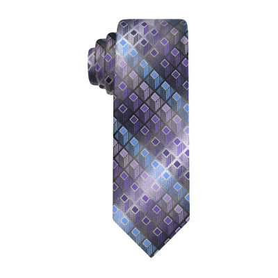 Van Heusen Purple Shaded Geometric Tie