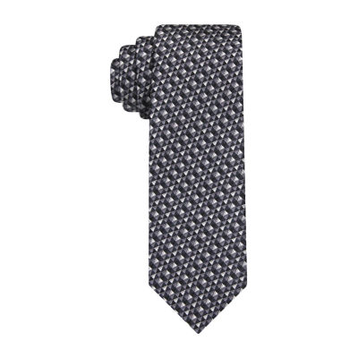 Van Heusen Stain Shield Black Small Geometric Tie