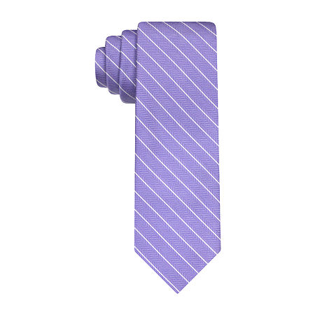 Van Heusen Stain Shield Purple Striped Tie, One Size, Purple