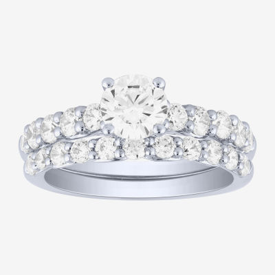 (H-I / I1) Womens 2 CT. T.W. Lab Grown White Diamond 10K Gold Bridal Set