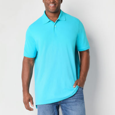 St. John's Bay Premium Stretch Big and Tall Mens Regular Fit Easy-on + Easy-off Short Sleeve Polo Shirt