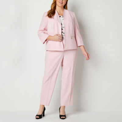 Black Label by Evan-Picone Womens Straight Fit Straight-Plus Suit Pants