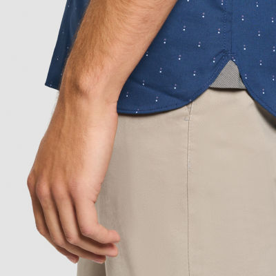 Van Heusen Slim Mens Fit Short Sleeve Dots Button-Down Shirt