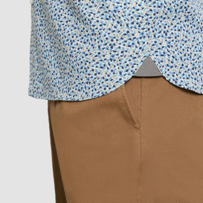 Van Heusen Slim Mens Fit Short Sleeve Confetti Button-Down Shirt