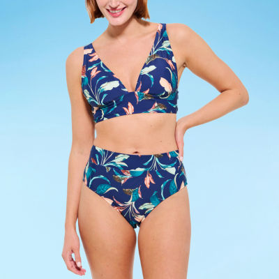 Mynah Adjustable Straps Leaf Bralette Bikini Swimsuit Top