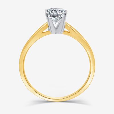 1 CT. Lab-Grown (G / SI2) Diamond Oval Solitaire Engagement Ring in 10K or 14K Gold
