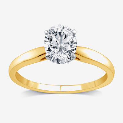 1 CT. Lab-Grown (G / SI2) Diamond Oval Solitaire Engagement Ring in 10K or 14K Gold