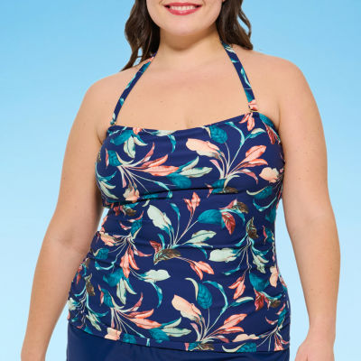 Mynah Leaf Tankini Swimsuit Top Plus, Color Lush Leaves JCPenney