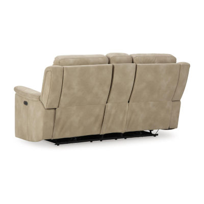 Signature Design By Ashley® Next-Gen DuraPella Dual Power Reclining Pad Arm Loveseat with Console