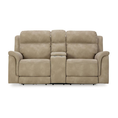 Signature Design By Ashley® Next-Gen DuraPella Dual Power Reclining Pad Arm Loveseat with Console