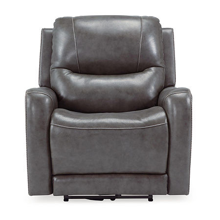 Signature Design By Ashley Galahad Dual Power Recliner, One Size, Gray