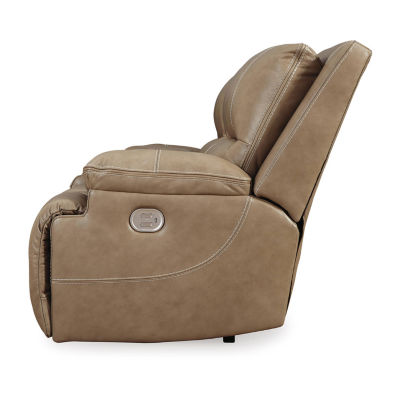 Signature Design By Ashley® Ricmen Dual Power Leather Reclining Loveseat with Console