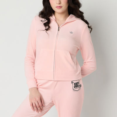 Juicy By Juicy Couture Womens Hooded Lightweight Juniors Track Jacket