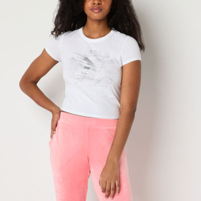 Juicy By Juicy Couture Juniors Womens Short Sleeve Graphic T-Shirt