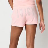 ショートパンツ JUICY COUTURE Women Shorts  Burmudas VEJB70003WPF PINK JUICY COUTURE Big Bling Velour Womens Track Shorts - PINK