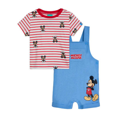 Disney Baby Boys 2-pc. Mickey Mouse Shortall Set