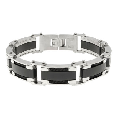 Mens Two-Tone Stainless Steel Chain Bracelet