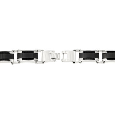 Mens Two-Tone Stainless Steel Chain Bracelet