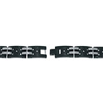 Mens Cubic Zirconia Black Stainless Steel Chain Bracelet