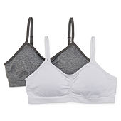 Maidenform Little & Big Girls 2-Pack Seamless Ruched Bras - Nude Buff/white  - ShopStyle