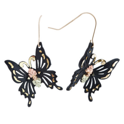 Black Hills Gold Butterfly Drop Earrings