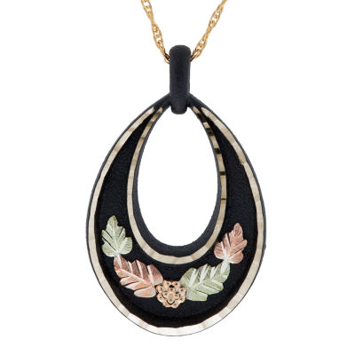 Black Hills Gold Womens Flower 18 Inch Pendant Necklace