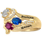 Artcarved Celebrations Of Life 14.5MM Simulated Multi Color Stone 10K Gold Over Silver Band