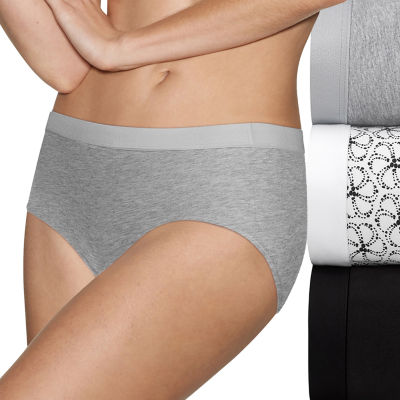 Women's Hanes 40XTSA Ultimate X-Temp ComfortBlend Brief Panty - 3 Pack  (GryHtr/ModFleurBst/Blk 9) 