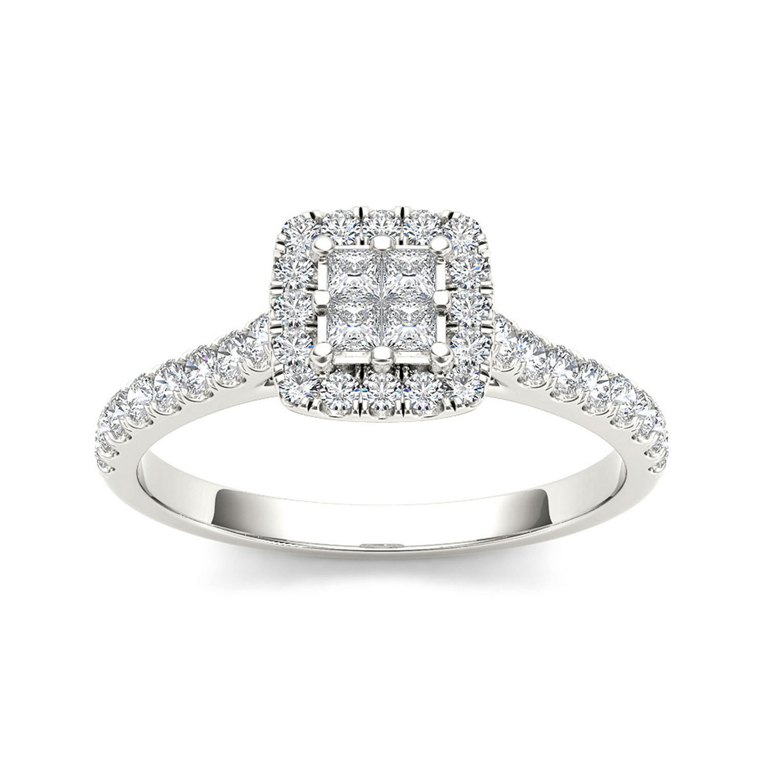 1/2 CT. T.W. Diamond 10K White Gold Engagement Ring, Color: White Gold ...