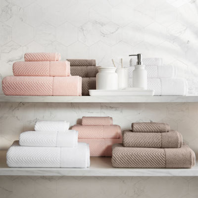 fieldcrest bath towel cream floral 100% cotton classic modern