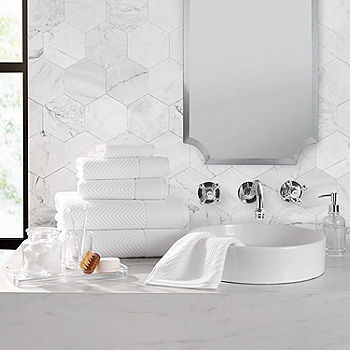 fieldcrest bath towel cream floral 100% cotton classic modern rectangle