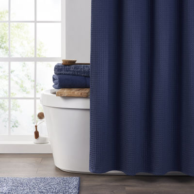 Fieldcrest Waffle Shower Curtain, Color Cobalt Blue JCPenney