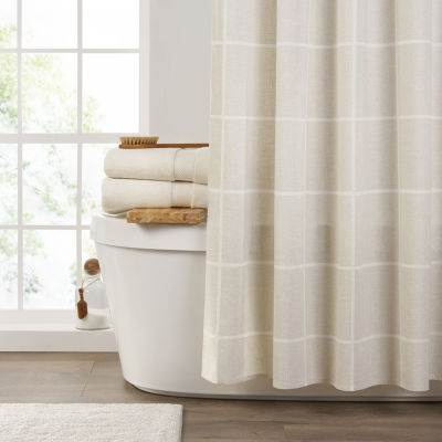 Fieldcrest Grid Shower Curtain, Color Parchment JCPenney