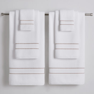 Fieldcrest Luxury Egyptian Cotton Loops Border Stripe Bath Towel