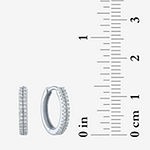 Diamond Addiction 1/6 CT. T.W. Genuine White Diamond 10K White Gold Hoop Earrings