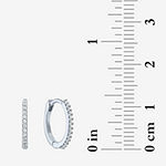 Diamond Addiction 1/10 CT. T.W. Lab Grown White Diamond 10K White Gold 14mm Hoop Earrings
