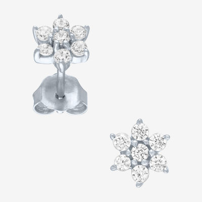 Diamond Addiction 1/4 CT. T.W. Lab Grown White Diamond 10K White Gold Flower Stud Earrings