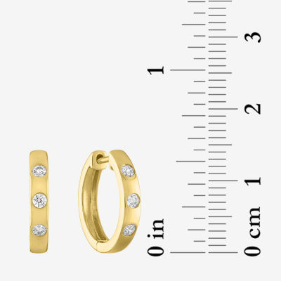 (G-H / Si2-I1) Womens 1/5 CT. Lab Grown White Diamond 10K Gold 14.5mm Hoop Earrings