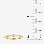 Diamond Addiction Womens 1/4 CT. T.W. Lab Grown White Diamond 10K Gold Stackable Ring