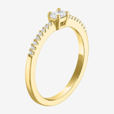 Diamond Addiction (G-H / Si2-I1) Womens 1/4 CT. T.W. Lab Grown White Diamond 10K Gold Stackable Ring