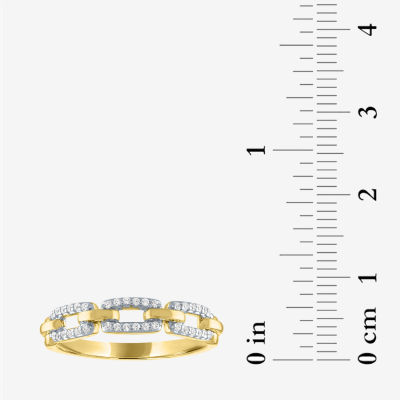 Diamond Addiction Womens 1/6 CT. T.W. Natural White Diamond 10K Gold Paperclip Band