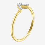 Diamond Addiction Chevron Womens Diamond Accent Genuine White Diamond 10K Gold Delicate Stackable Ring