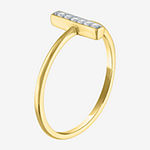 Diamond Addiction Womens Diamond Accent Genuine White Diamond 10K Gold Bar Stackable Ring