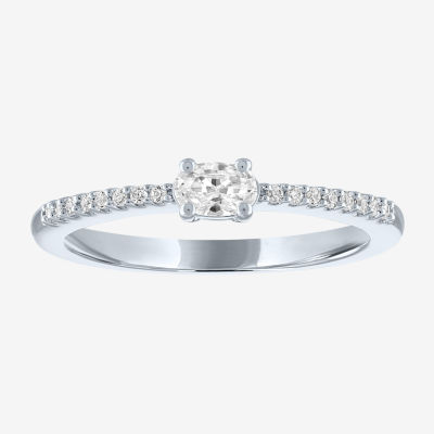 Diamond Addiction (G-H / Si2-I1) Womens 1/4 CT. T.W. Lab Grown White Diamond 10K Gold Stackable Ring